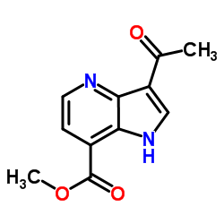Methyl 3-acetyl-1H-pyrrolo[3,2-b]pyridine-7-carboxylate结构式