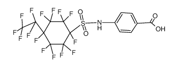 Perfluor-[4-ethyl-cyclohexan]-sulfonsaeure-[4-carboxy-anilid]结构式