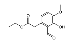 ethyl 2-formyl-3-hydroxy-4-methoxyphenylacetate结构式
