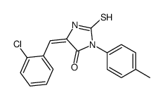 (5Z)-5-[(2-chlorophenyl)methylidene]-3-(4-methylphenyl)-2-sulfanylideneimidazolidin-4-one结构式