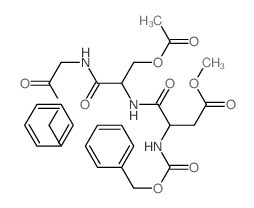 methyl 3-[[2-acetyloxy-1-(phenylmethoxycarbonylmethylcarbamoyl)ethyl]carbamoyl]-3-phenylmethoxycarbonylamino-propanoate Structure