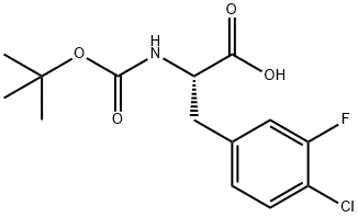 (S)-2-((tert-Butoxycarbonyl)amino)-3-(4-chloro-3-fluorophenyl)propanoic acid Structure