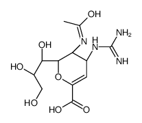 (2R,3R,4R)-3-acetamido-4-(diaminomethylideneamino)-2-[(1R,2R)-1,2,3-trihydroxypropyl]-3,4-dihydro-2H-pyran-6-carboxylic acid Structure