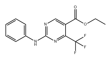 5-Pyrimidinecarboxylic acid, 2-(phenylamino)-4-(trifluoromethyl)-, ethyl ester Structure