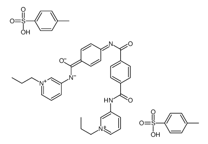 4-methylbenzenesulfonate,4-N-(1-propylpyridin-1-ium-3-yl)-1-N-[4-[(1-propylpyridin-1-ium-3-yl)carbamoyl]phenyl]benzene-1,4-dicarboxamide Structure