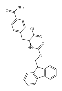 4-(氨基羰基)-N-[(9H-芴-9-基甲氧基)羰基]-L-苯丙氨酸结构式