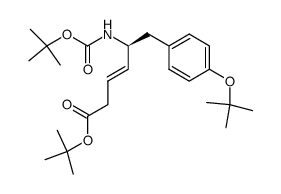 (E)-(S)-5-tert-Butoxycarbonylamino-6-(4-tert-butoxy-phenyl)-hex-3-enoic acid tert-butyl ester结构式