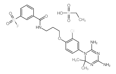 3-[3-[2-chloro-4-(4,6-diamino-2,2-dimethyl-1,3,5-triazin-1-yl)phenoxy]propylcarbamoyl]benzenesulfonyl fluoride; ethanesulfonic acid picture