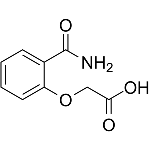 (2-carbamoylphenoxy)acetic acid structure