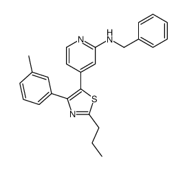 N-benzyl-4-[4-(3-methylphenyl)-2-propyl-1,3-thiazol-5-yl]pyridin-2-amine结构式