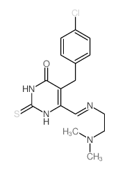 4(1H)-Pyrimidinone,5-[(4-chlorophenyl)methyl]-6-[[[2-(dimethylamino)ethyl]imino]methyl]-2,3-dihydro-2-thioxo- structure