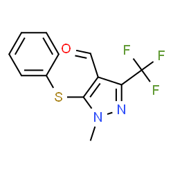 1-Methyl-5-(phenylsulfanyl)-3-(trifluoromethyl)-1H-pyrazole-4-carbaldehyde图片