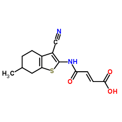 (2E)-4-[(3-Cyano-6-methyl-4,5,6,7-tetrahydro-1-benzothiophen-2-yl)amino]-4-oxo-2-butenoic acid结构式
