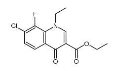ethyl 7-chloro-1-ethyl-8-fluoro-4-oxo-1,4-dihydroquinoline-3-carboxylate结构式