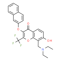 8-[(Diethylamino)methyl]-7-hydroxy-3-(2-naphthyloxy)-2-(trifluoromethyl)-4H-chromen-4-one结构式