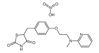 5-[4-[2-(N-methyl-N-(2-pyridyl)amino)ethoxy]benzyl]thiazolidine-2,4-dione nitrate Structure