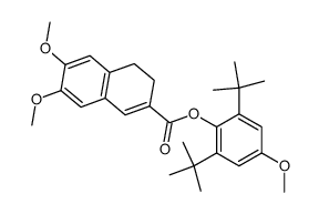 6,7-Dimethoxy-3,4-dihydro-naphthalene-2-carboxylic acid 2,6-di-tert-butyl-4-methoxy-phenyl ester结构式