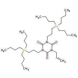 1-Allyl-3,5-bis[3-(tributylstannyl)propyl]-1,3,5-triazinane-2,4,6-trione结构式