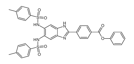 4-[5,6-bis-(toluene-4-sulfonylamino)-1H-benzoimidazol-2-yl]-benzoic acid phenyl ester结构式