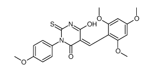 (5Z)-1-(4-methoxyphenyl)-2-sulfanylidene-5-[(2,4,6-trimethoxyphenyl)methylidene]-1,3-diazinane-4,6-dione Structure