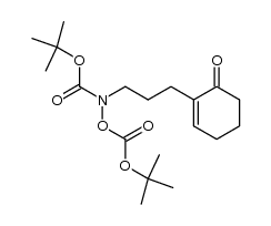 2-(3'-N,O-di(tert-butoxycarbonyl)hydroxylaminopropyl)cyclohex-2-en-1-one结构式