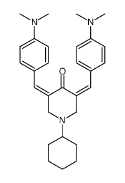 1-Cyclohexyl-3,5-bis-[1-(4-dimethylamino-phenyl)-meth-(Z)-ylidene]-piperidin-4-one结构式