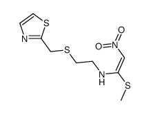 1-methylsulfanyl-2-nitro-N-[2-(1,3-thiazol-2-ylmethylsulfanyl)ethyl]ethenamine Structure