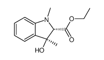 Ethyl-1,3-dimethyl-3-hydroxyindolin-2-carboxylat Structure
