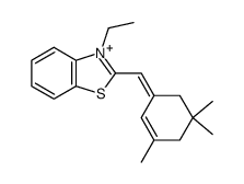 2-[(3,5,5-Trimethyl-2-cyclohexene-1-ylidene)methyl]-3-ethylbenzothiazolium结构式