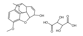 (4R,4aR,7R,7aR,12bS)-9-methoxy-3-methyl-2,4,4a,7,7a,13-hexahydro-1H-4,12-methanobenzofuro[3,2-e]isoquinoline-7-ol,(2R,3R)-2,3-dihydroxybutanedioic acid结构式