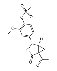 (1R,4S,5S)-1-acetyl-4-(4-methanesulfonyloxy-3-methoxyphenyl)-3-oxabicyclo[3.1.0]hexan-2-one Structure