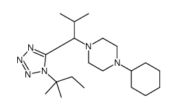 1-cyclohexyl-4-[2-methyl-1-[1-(2-methylbutan-2-yl)tetrazol-5-yl]propyl]piperazine结构式