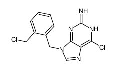 6-chloro-9-[[2-(chloromethyl)phenyl]methyl]purin-2-amine Structure