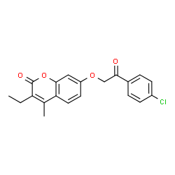 7-[2-(4-chlorophenyl)-2-oxoethoxy]-3-ethyl-4-methylchromen-2-one Structure