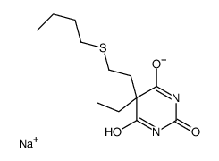 5-[2-(Butylthio)ethyl]-5-ethyl-2-sodiooxy-4,6(1H,5H)-pyrimidinedione结构式