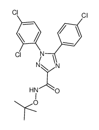 N-t-Butoxy-5-(4-chlorophenyl)-1-(2,4-dichlorophenyl)-1H-1,2,4-triazole-3-carboxamide结构式