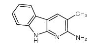 2-氨基-3-甲基-9H-吡啶[2,3-b]吲哚结构式