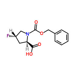 (4S)-1-[(Benzyloxy)carbonyl]-4-fluoro-D-proline结构式