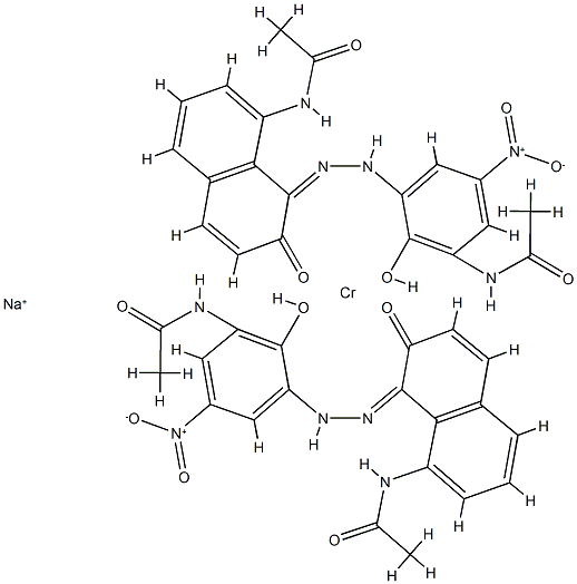 sodium bis[N-[3-[[8-acetamido-2-hydroxy-1-naphthyl]azo]-2-hydroxy-5-nitrophenyl]acetamidato(2-)]chromate(1-)结构式