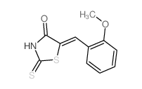 (5Z)-5-[(2-methoxyphenyl)methylidene]-2-sulfanylidene-thiazolidin-4-one结构式