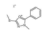 3-methyl-5-methylsulfanyl-2-phenyl-1,3,4-oxadiazol-3-ium,iodide结构式