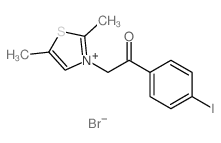 Thiazolium,3-[2-(4-iodophenyl)-2-oxoethyl]-2,5-dimethyl-, bromide (1:1) Structure