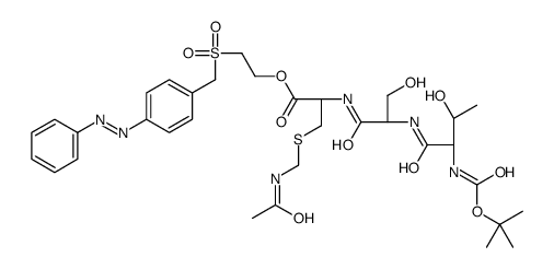 2-[[[4-(phenylazo)phenyl]methyl]sulphonyl]ethyl S-(acetamidomethyl)-N-[N-[N-(tert-butoxycarbonyl)-L-threonyl]-L-seryl]-L-cysteinate结构式