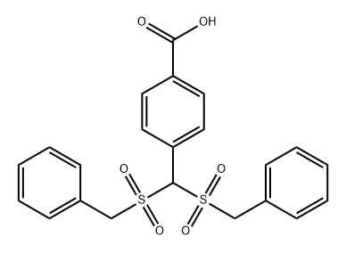 Benzoic acid, 4-[bis[(phenylmethyl)sulfonyl]methyl]-结构式