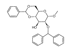 methyl 4,6-O-benzylidene-2-O-diphenylmethyl-α-D-mannopyranoside结构式