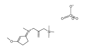 N-(3-methoxycyclopent-2-enylidene)-N-[2-[(trimethylsilyl)methyl]-2-propenyl]ammonium perchlorate Structure