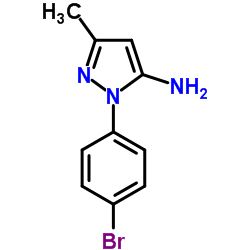 1-(4-溴苯基)-3-甲基-1H-吡唑-5-胺结构式