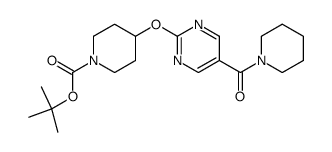 2-(1-t-butoxycarbonylpiperidin-4-yloxy)-5-(piperidin-1-carbonyl)pyrimidine结构式