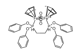 [(η5-cyclopentadienyl)Fe(CO)]2[1,2-bis(diphenyl phosphito)ethane]结构式