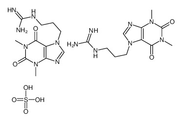 2-[3-(1,3-dimethyl-2,6-dioxo-purin-7-yl)propyl]guanidine, sulfuric aci d Structure